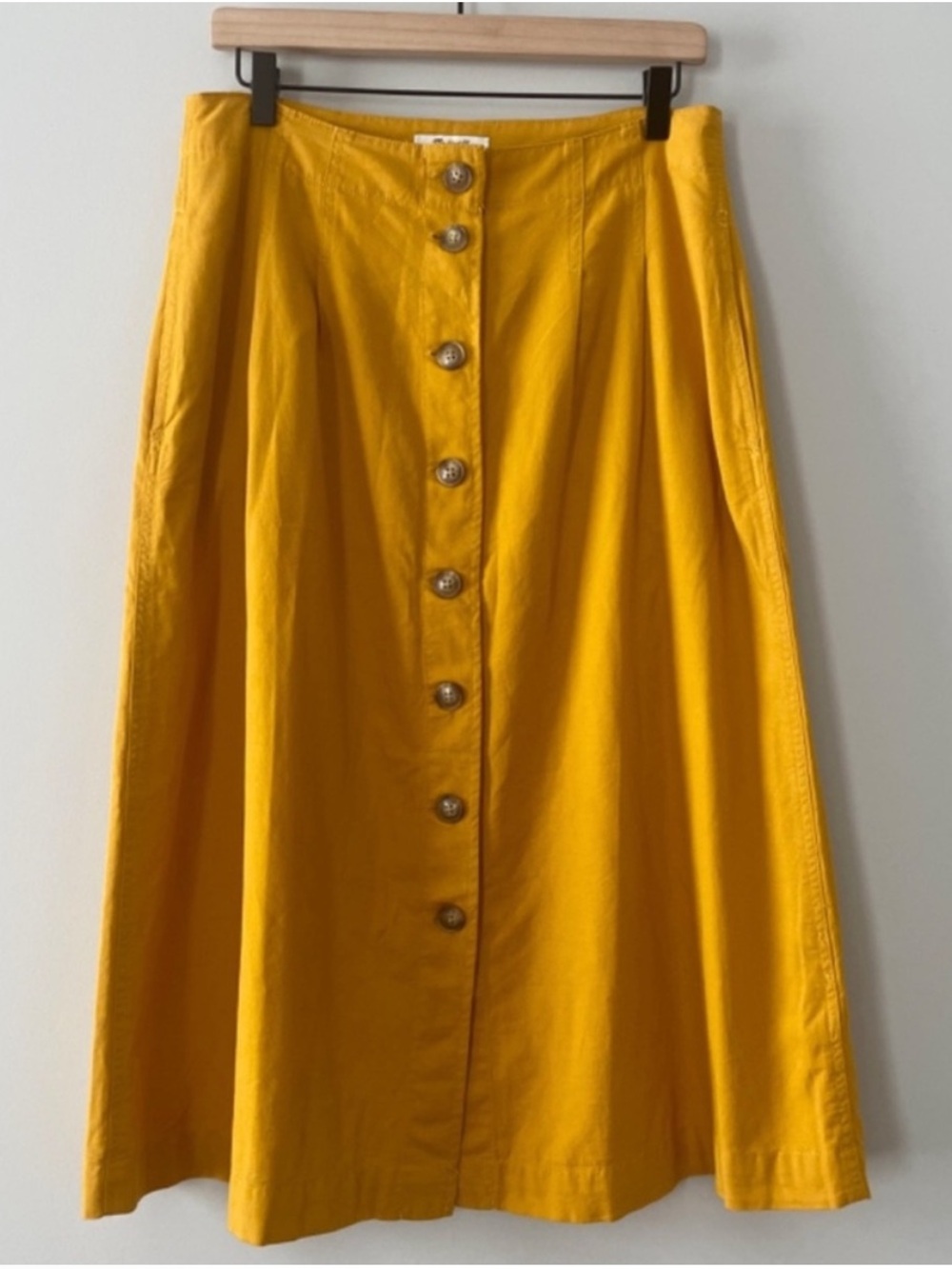 Madewell Patio Button Front Midi Skirt Tungsten Glow Size 6 - Picture 4 of 10